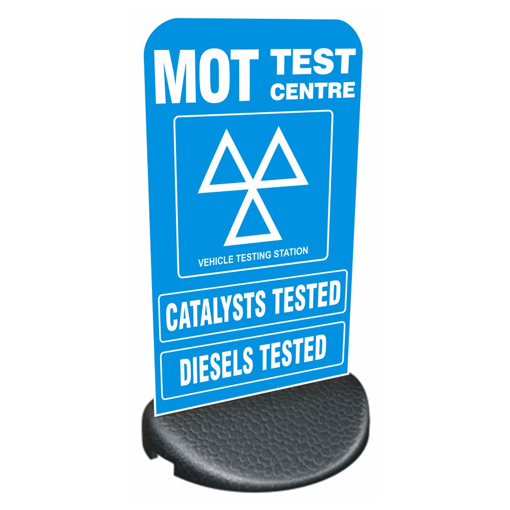 Forecourt/Pavement Sign - MOT, CATS, DIESELS TESTED Forecourt/Pavement Sign – MOT, CATS, DIESELS TESTED