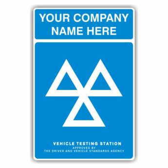 MOT Sign – 3 TRIANGLES – PERSONALISED