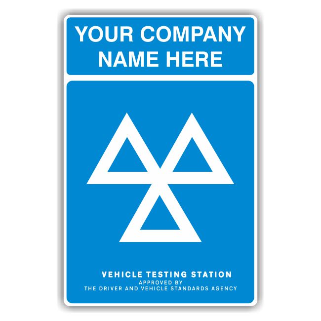 MOT Sign – 3 TRIANGLES – PERSONALISED MOT Sign – 3 TRIANGLES – PERSONALISED