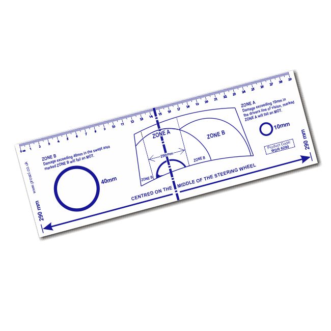 Windscreen Damage Assessment Ruler – SINGLE Windscreen Damage Assessment Ruler – SINGLE