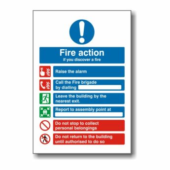 Fire Action Sign