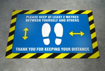 LARGE Floor Decal – COVID-19 Distance Advice – 60 x 40cm EXTERIOR GRADE