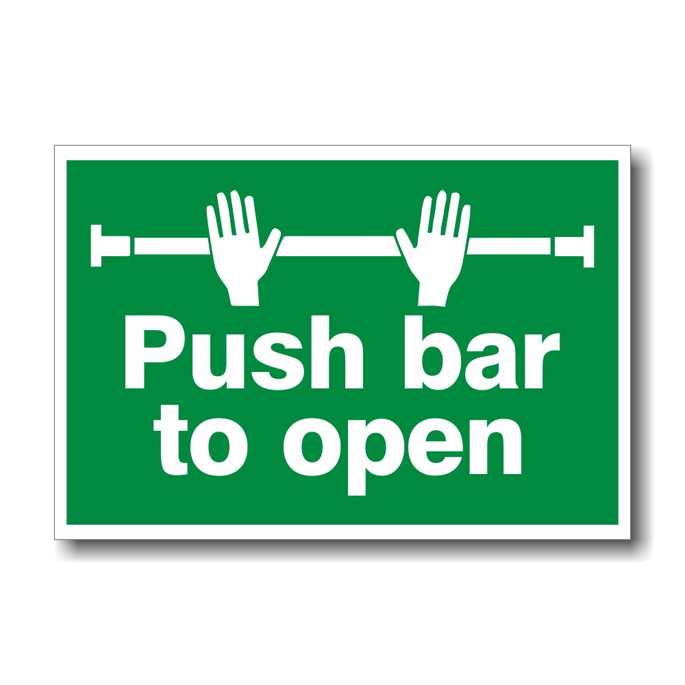 PBO7610V Push Bar to Open Sticker 300 x 200mm – Self-adhesive Vinyl