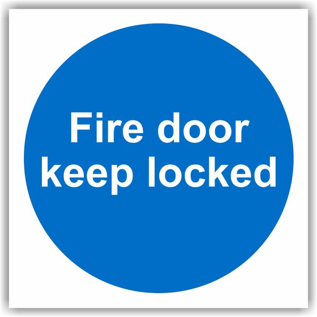 Fire Door Keep Locked Sign 100mm x 100mm – Self-Adhesive Vinyl Fire Door Keep Locked 100mm x 100mm – Self-Adhesive Vinyl