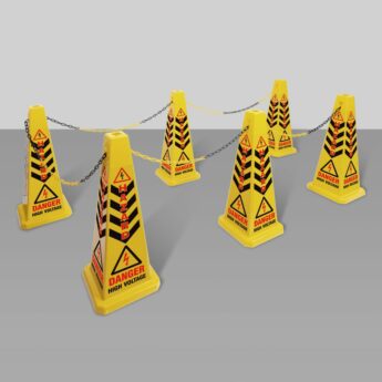 Warning Bollard – 6 Cone Kit with Barrier Chain